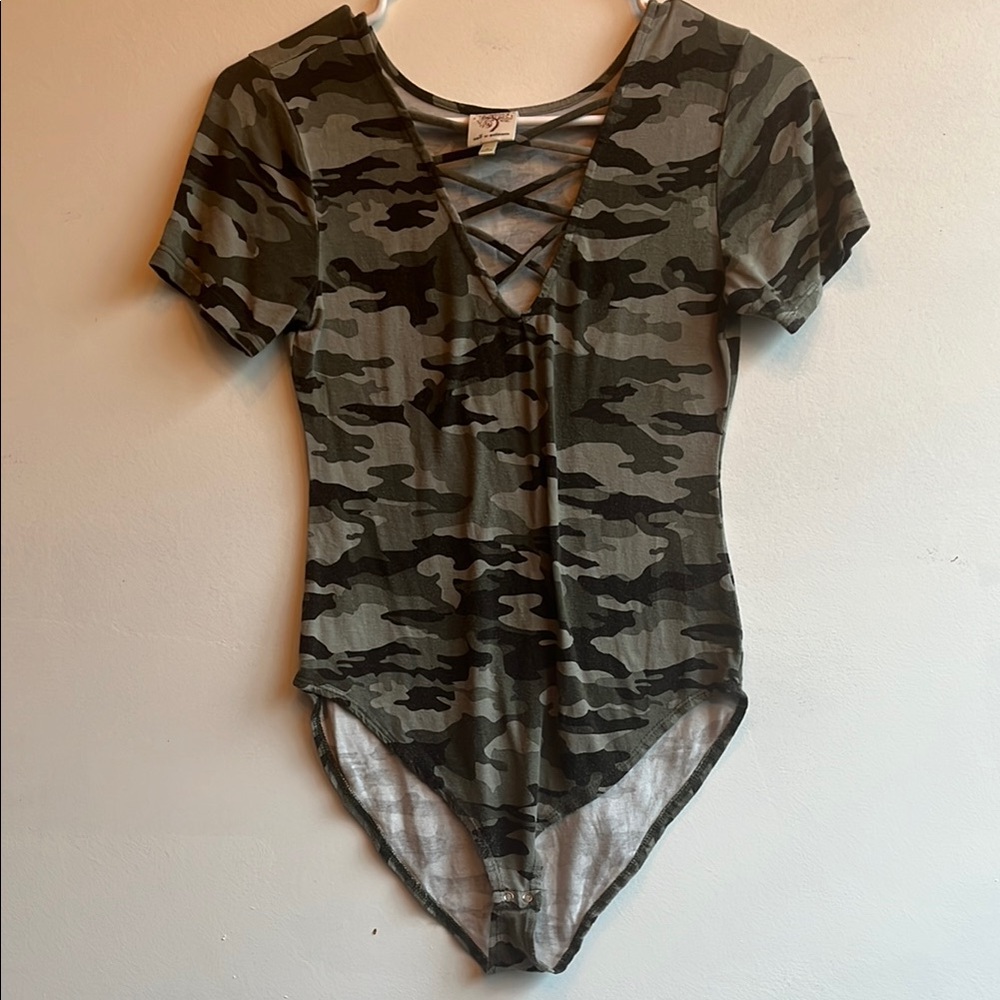 Self Esteem Camouflage Bodysuit size medium